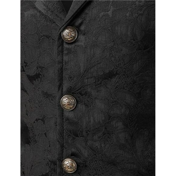 Mens Steampunk Gothic Vest Victorian Waistcoat Slim Fit Costume Dress Vest - Picture 4 of 7
